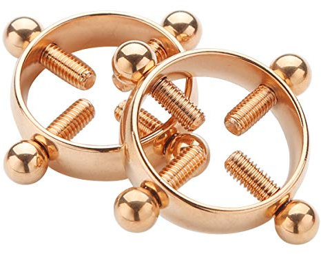 MSemis 1 Paar Nippelschutzringe für Erwachsene Nicht Piercing Verstellbarer Kreisklemme Nippel Ringe Nippelklemmen Edelstahl Körper Schmuck Dekor A Rose Gold One Size