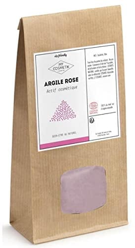 MY COSMETIK - Argilla rosa - Certificata Ecocert COSMOS NATURAL - 100% di origine naturale - Qualità cosmetica - Emolliente e cicatrizzante | Prodotto in Francia - Sacchetto kraft da 200 g