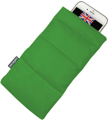 SAFACUS Thermo-Handyhülle für Outdoor-Camping, Strand, Skifahren - Verhindert Erfrieren & Überhitzung, verlängert die Akkulaufzeit, Sturzsicher, für Smartphone-Taschen (grün)