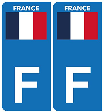 HADEXIA Autocollant Plaque d'immatriculation Voiture F Drapeau Français