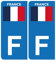 HADEXIA Autocollant Plaque d'immatriculation Voiture F Drapeau Français
