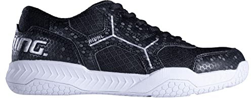 Salming Rival Herren Squashschuhe (Weiß/Supersonic) & Schwarz/Weiß Farben (Squash, Racquetball, Volleyball, Floorball), Schwarz/Weiß, 44 EU