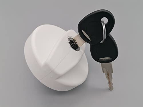 CR-MOESANCO® Wassertankdeckel für Wohnwagen mit 2 Schlüsseln für Wohnmobil oder Wohnmobil, Weiß