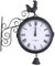SHZICMY Vintage Retro-Wanduhr Bahnhofsuhr, Doppelseitige Bahnhofsuhr Schmiedeeisern Retro (Batterie-Betrieb,1.8 x 3.5 x 14.56 Zoll,) Schwarz