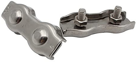 10 Stück M4 Duplex-Klemme Clip 304 Edelstahl Heavy Duty Drahtseil-Clips Duplex-Bolzen Kabelklemme Drahtkabel Griffe Klemmen Messschieber