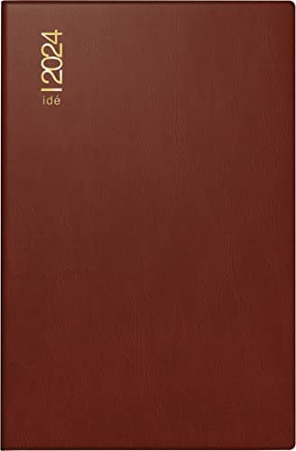 rido/idé Wochenkalender Modell partner/Industrie I 2024 2 Seiten = 1 Woche Blattgröße 7,2 x 11,2 cm bordeaux