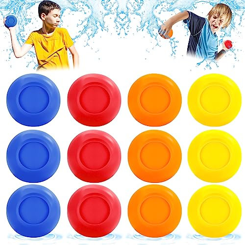 12 Stück Wiederverwendbare Wasserbomben, Wasserbomben Selbstschließend,Sekunden Schnellfüller Wasserbomben Set,Bunt Wasserbomben Bälle für Kinder Sommer Draussen