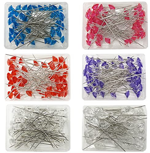300 Stück Corsage Boutonniere Pins, BOSOIRSOU 4.5cm 3.9cm Teardrop Nähen Hochzeit Bouquet Pins Blume floralen Diamant Strass Pins gerade Kopf Pin für DIY Handwerk Schmuck Machen Blumendekoration