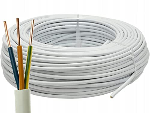 Elektrokabel YDY 3 x 1,5 mm², NYM-J 450/750V, Installationskabel – Unterputz/Aufputz, Feuchtraumkabel, Mantelleitung Elektrokabel, Kabel Elektroleitung, 1m