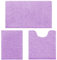 wyewye Bath Mat Set 3 Pieces, Non-Slip Back Chenille Bathroom Mat, 50x80cm 40x60cm Bath Rug and U-Shaped Contour Toilet Mat, Soft and Absorbent Bath Mat Sets, Light purple, BR-08