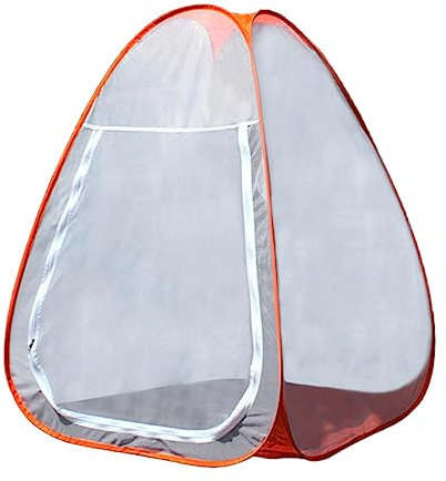 Buddhistisches Meditationszelt, einzelnes Moskitonetz, Zelt, Tempel, sitzen in freistehender Unterkunft, Cabana, schnell zusammenklappbar, Outdoor-Campingzelt – Orange
