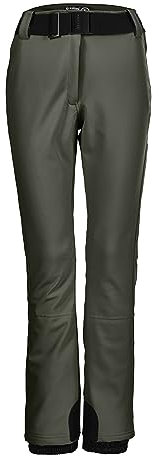 killtec Damen Skihose/Softshell Hose mit Schneefang und Gürtel KSW 221 WMN SKI SFTSHLL PNTS, Oliv, 44, 37328-000