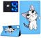 CASAFUNY Coque pour iPad Air 11 Pouces M2 (2024), iPad Air 5/4 (10,9 Pouces, 2022/2020, 5ème/4ème Génération) Housse Étui de Protection Tablette Coque pour iPad Air 6/5/4 Gén, Chat Bleu