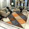SUNYRDSM Homemats Teppich Flur 200 x 300 cm Wohnzimmer Teppich orange grau Quadrat geometrisches Design komfortabel Kinder Teppich