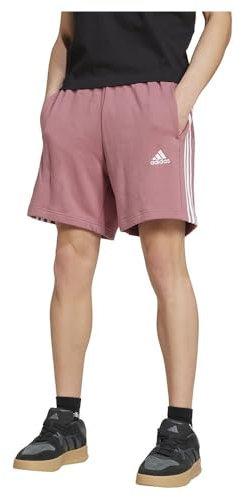 adidas Homme Essentials French Terry 3-Stripes Shorts, preloved Crimson, L Tall