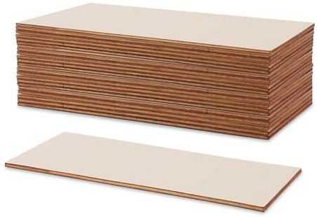 LOLYSIC 24 piezas de madera contrachapada de 3 mm, 100 x 200 mm, placas para manualidades bricolaje, espacios en blanco, madera sin procesar maderas, para manualidades, decoración