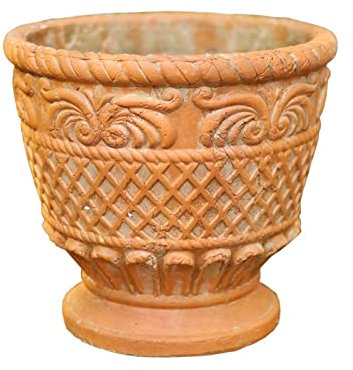 Pots de Plantes D'intérieur et D'Extérieur Pot de fleur en forme de coupe en Relief personnalisé poterie rouge ancien Pot de plante rétro grand Pot de poterie décoration de jardin de cour Jardinières