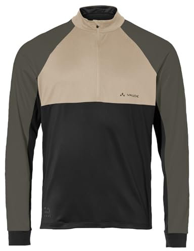 Vaude Herren Mens Qimsa Halfzip Ls T-Shirt, Khaki, M EU