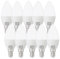 Horoz Electric E14 LED Lampe 6W (ersetzt 60W), 510 Lumen, Kerze Milch Glas Leuchtmittel in Kerzenform 6500K Kaltweiß Birne Lampen, 180° Grad Strahlwinkel Glühbirnen Kerzenbirnen 10er-Pack