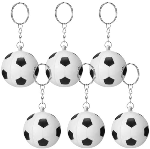 MKVZIYE 6 Pièces Mini Football Porte-Clés,Porte-Clés de Ballon de Fête,Porte-Clés Sportif de Football Bon pour Les Cadeaux de Fête Décorer des Sacs à Dos de Sport des Cadeaux de Fête de Carnaval