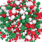 XFLYP 1800 Stück Pom Poms, Weihnachtsfarben Glitter und 4-Größen Kinder Craft Pompoms für die Herstellung, Pom Bären Pompoms Kugeln für DIY Kreatives Handwerk Pompons Deko Weihnachtsdekorationen