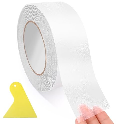 VMUTGA Antirutsch Klebeband, 5cm X 10m Antirutschband Selbstklebend, Antirutsch Treppe Griptape, Wasserdicht Rutschfeste für Drinnen und Draußen, Transparent