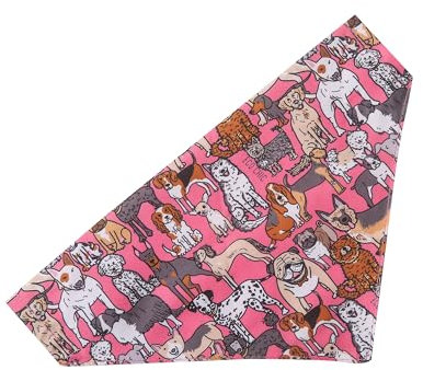 Eco Chic Recycled Dog Bandana 1PCS Washable Triangle Scarf for Pets Dogs and Cats (Dogs Pink)