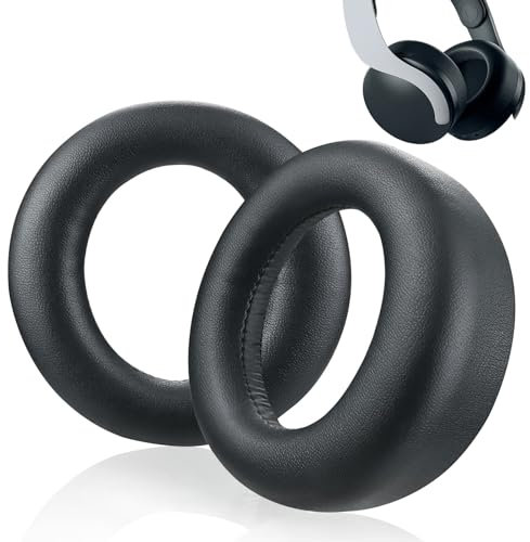 Professionelle Ersatz-Ohrpolster, kompatibel mit Sony PS5 Pulse 3D Wireless Headset, Weichem Proteinleder, Ohrpolster mit atmungsaktivem Stoff und hochwertigem Schaumstoff
