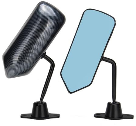 Rearview Mirror Assembly Universal Convex Glass Retro Car Door Wing Mirror Vintage Classic Car Rearview Side Mirrors 2PCS Complete Door Wing Mirror(Carbon Fiber Look)