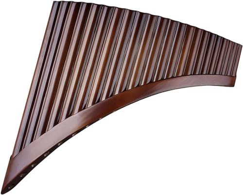 Yuemiya 22-Pipe Handmade Bamboo Pan Flute, C-Schlüssel, Braun, Natürlicher Bambus, Panflöte, Instrument, Rechtshänder