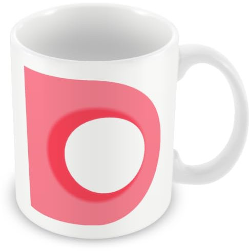 MUGGZ Alphabet Initial Letter D Mug with Monogram Each Letter Individual Design