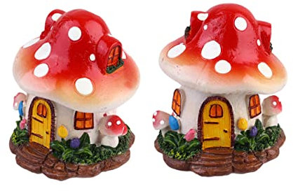 CIMAXIC Miniatur Pilzhaus Modell Resin Landschaftsdekor Kreative Mini Modelle Hausförmige Gartenornamente Bonsai Dekoration Für DIY -Garten