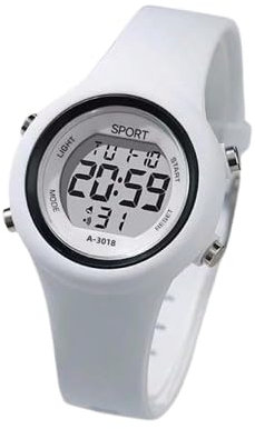 ALCENTIS nouveautés Montre Femme Numérique Écran Ultra-HD - Multifonctionnelle, Design Sportif & Décontracté - Comprend Chronomètre, Réveil, Fonction Date - Bracelet en Silicone Blanc