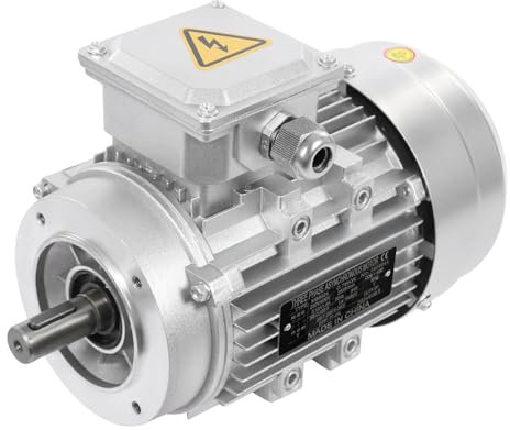 WindWilder Elektromotor 750W 1400r/min Asynchronmotor Drehstrom mit reiner Kupferspule 3-phasig Motor für Ventilatoren Pumpen Werkzeugmaschinen Kompressoren 230/400V 3.13/1.8A B14-Rahmen Silber