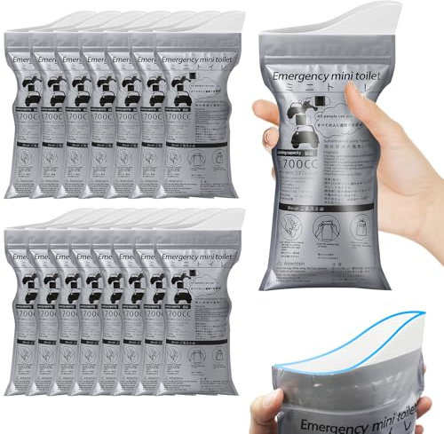 700ml Urinbeutel für Unterwegs, 15 Stück Tragbares 2 in 1 Urinal und Erbrochenes Beutel, Auslaufsicher Notfall-Toilette, Ideal für Reisen, Stau, Camping, Für Maximalen Hygienekomfort Männer, Frauen