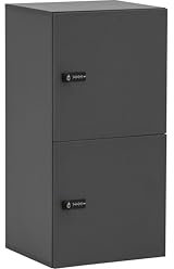 Schildmeyer Locked Spind Schrank Dial 159258 mit Zahlenschloss, Holzwerkstoff, anthrazit, 2 Türen