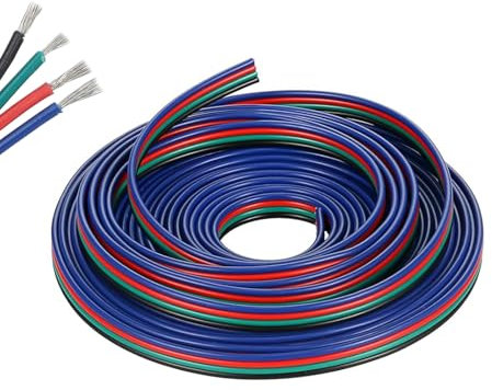 Leloco Verlängerungskabel 10 Meter 22 AWG 4 Pin LED Streifen Verlängerungskabel LED Strip Anschlusskabel Led Kabel, 12v-24V für SMD 3528 2835 5050 5630 Led Kabel/klingeldraht Usw