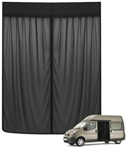 Roadtime Mosquitera magnética para Renault Trafic 14-25 Puerta Lateral,Red de Protección contra Insectos de una Sola Capa,Protección Solar,Ventilación,Red de Sombra para Camping(H 210 * 130cm W)