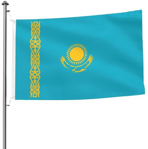 Bandiera del Kazakistan 1,5 x 2,4 m, bandiera decorativa per esterni e giardino, resistente