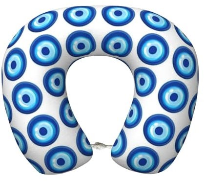 ZSUUGJ Evil Eye Reise-Nackenkissen, Kopf- und Nackenstütze, Flugzeugkissen für Auto, Zug, Flug, Büro und Zuhause