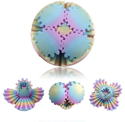 OPVYAEU 3D Fidget Toys Zahnradkugel ohne Magnet, Non-Silicon Gear Ball, Magic Ball für Erwachsene, Flying Ball, Stress Ball, schwebender Spielball, interaktives Zahnrad Spielzeug