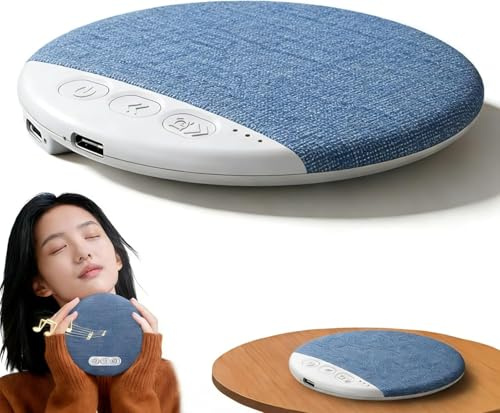 HOIDOKLY 2026 Nouveau Haut-Parleur d'oreiller de Sommeil, Haut-Parleur d'oreiller Bluetooth avec Minuterie de Bruit Blanc, Aide au Sommeil sans Fil avec Basses Stéréo (Bleu)