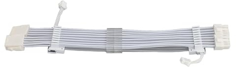 Bewinner RGB PSU Extension Cable Kit, 5V 3-Pin ARGB GPU Power Supply Cable with Synchronized Lighting for PC, 24-Pin Motherboard & 8- PCIe Cables, 18AWG Black (White)