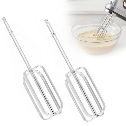 2 Pzs Accesorios para Batidoras de Mano Repuestos para Batidora Eléctrica | Batidora Eléctrica Attachments de Acero Inoxidable Varillas Reutilizable Repuesto para Batidora para Cocinar Hornear
