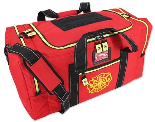 Lightning X Value Feuerwehrmann Turnout Gear Bag w/Malteserkreuz, Rot/Ausflug, einfarbig (Getaway Solids), 16 x 21, Langlebigkeit: