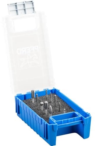 PFERD TOOLS HM-Frässtift-Set, 10-teilig, Zahnung MICRO, Schaft-ø 3mm, 21901502 – für die Feinbearbeitung auf nahezu allen Materialien bis 68 HRC, 4 Formen, 10-tlg. Set