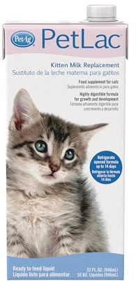 Pet-Ag PetLac Liquid for Kittens - 32 oz - Ready-to-Feed Milk Replacement for Kittens Newborn to Six Weeks Old - Easy to Digest