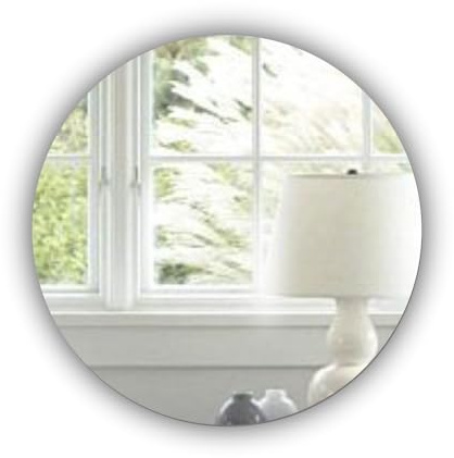 Mirrors-Interiors Round Frameless Acrylic Wall Mirror, 24cm