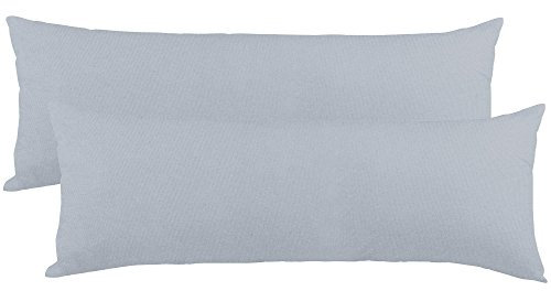 aqua-textil Classic Line Kissenbezug 2er-Set 40 x 200 cm Silber grau Baumwolle Seitenschläferkissen Bezug Kissenhülle, Kopfkissenüberzug, Pillowcase, Bettkissen, Kopfkissenbezug, Reißverschluss