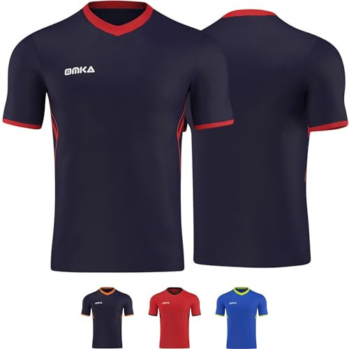 OMKA Trikot Teamwear Fußball Handball Rugby Laufsport Volleyball Uniformhemd Marineblau/Orange M